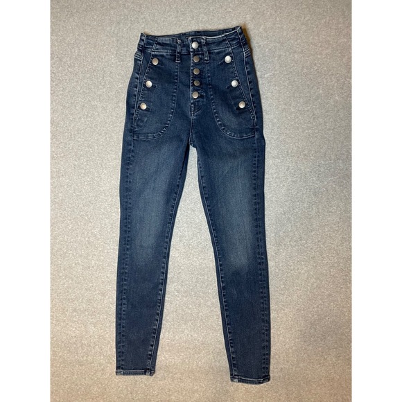 7 For All Mankind Denim - Seven For All Mankind Skinny Jeans Womens 25 Button Fly High‎ Rise